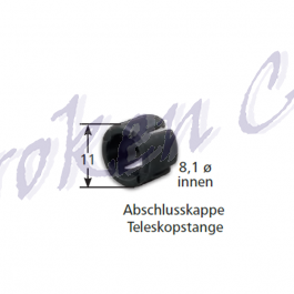 Abschlusskappe Teleskopstange mit Maßen